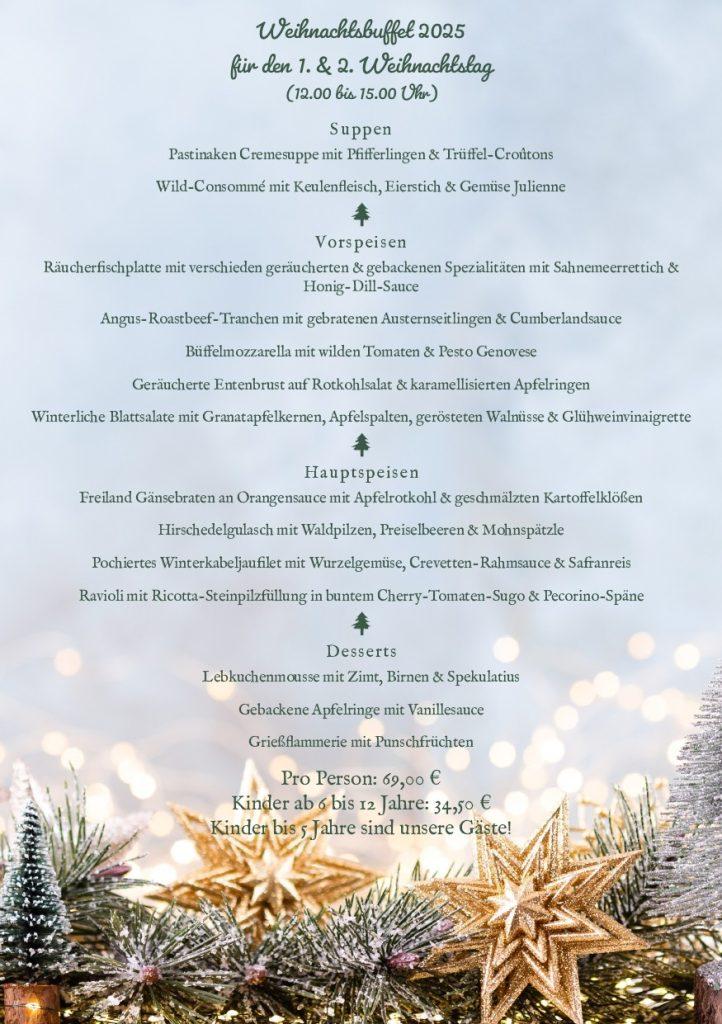 Weihnachtsbuffet & Weihnachtsbrunch im Restaurant Hannover, Langenhagen, Isernhagen, Wedemark, Burgdorf, Großburgwedel